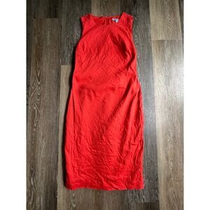 Antonio Melani Sheath Dress Womens Size 0 Red Good Sleeveless Midi Zipper Back